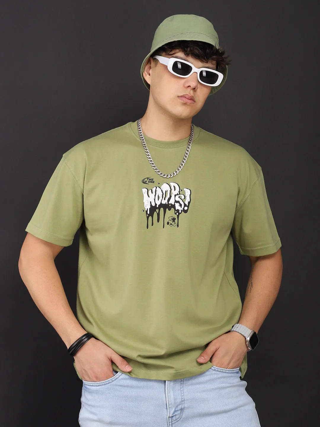 Woops! Oversized Green T-Shirt