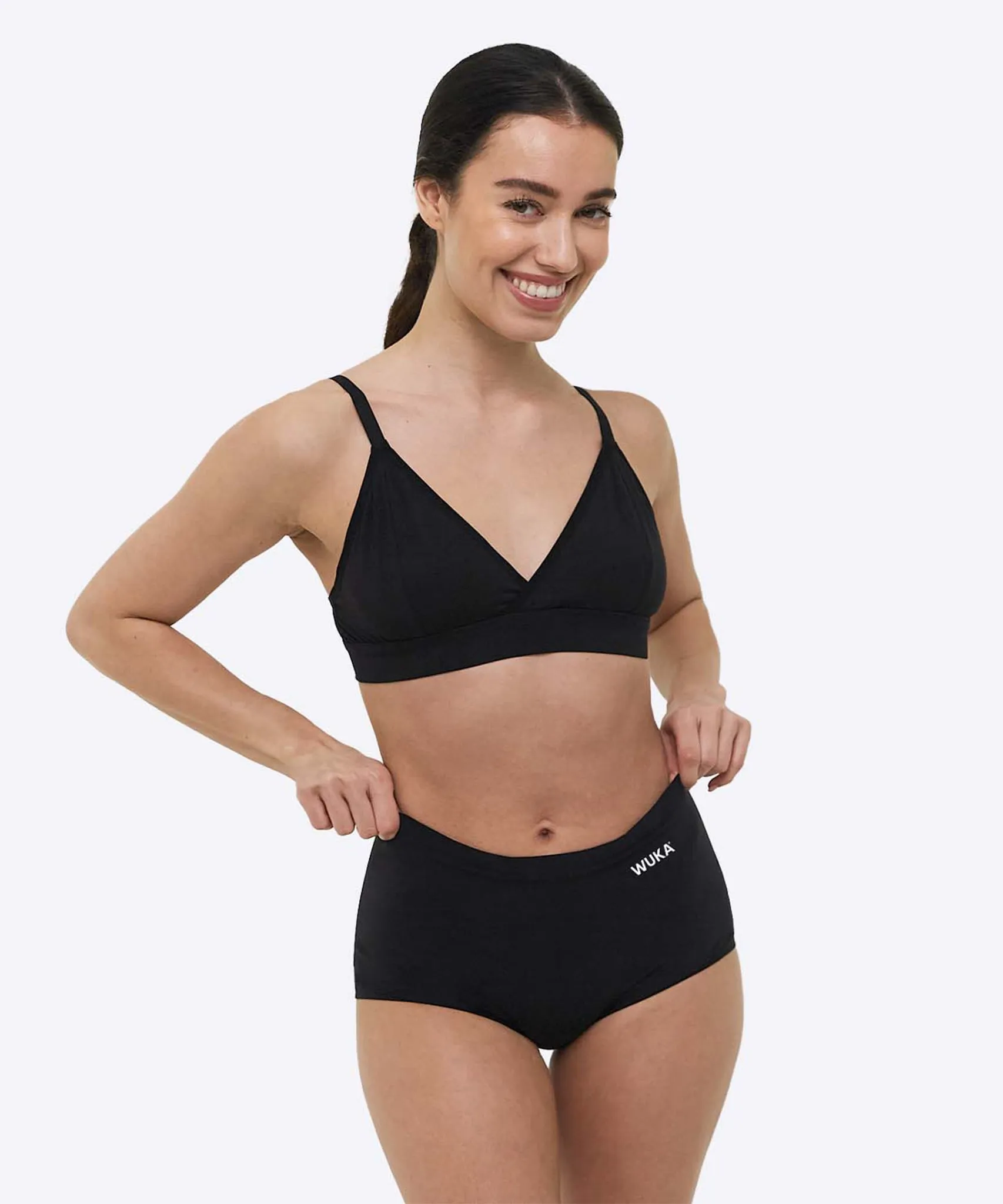 WUKA Stretch Boxer Shorts Black - Heavy Flow