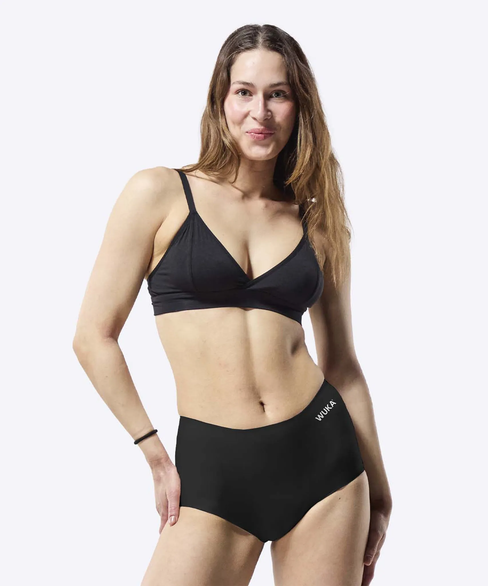 WUKA Stretch Boxer Shorts Black - Heavy Flow