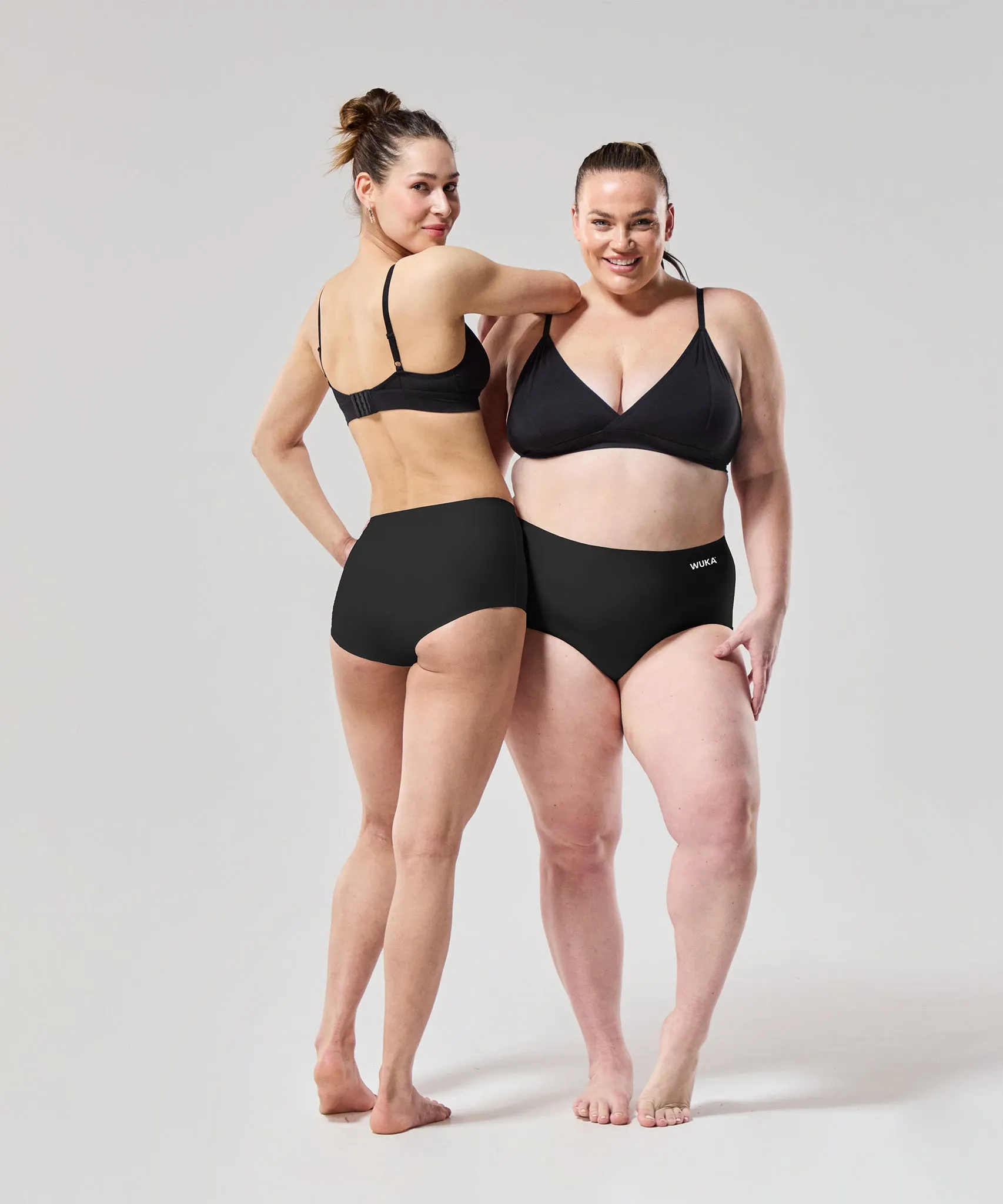 WUKA Stretch Boxer Shorts Black - Heavy Flow