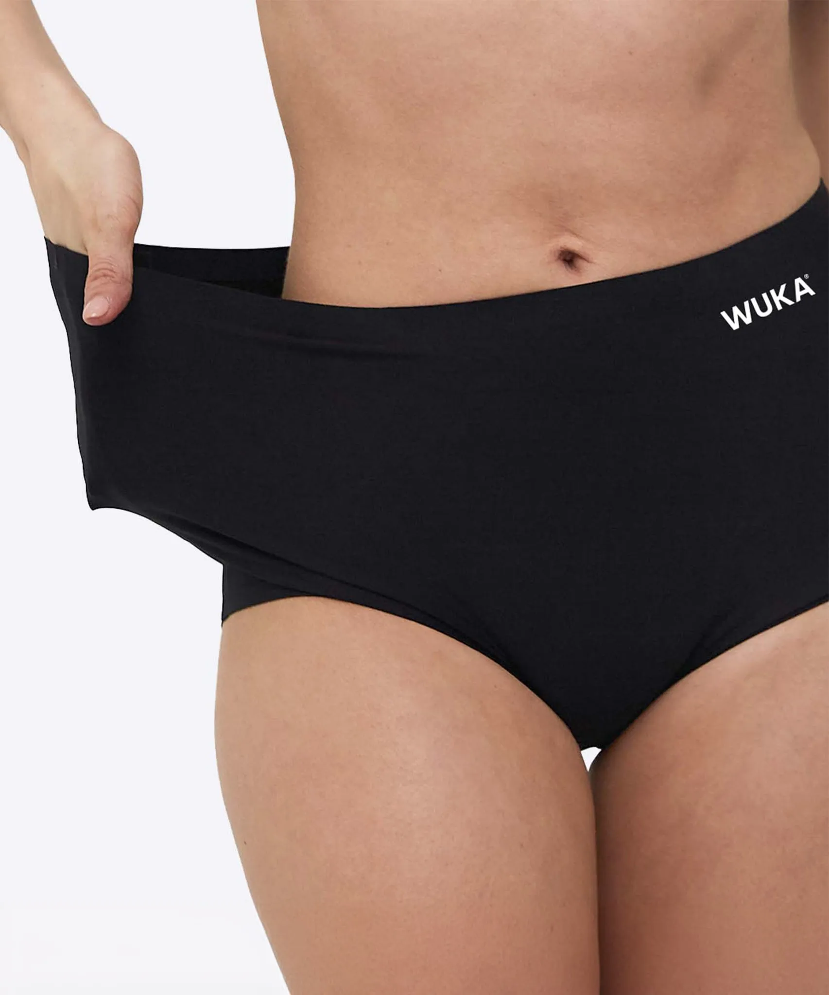 WUKA Stretch Boxer Shorts Black - Heavy Flow