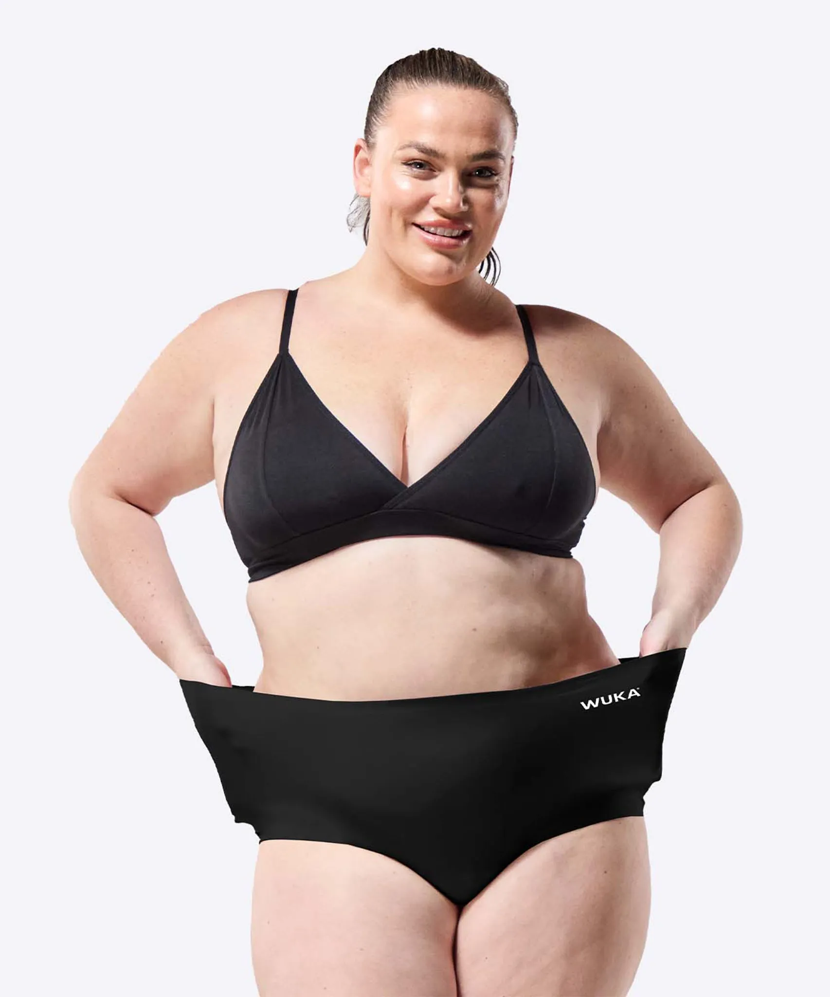 WUKA Stretch Boxer Shorts Black - Heavy Flow